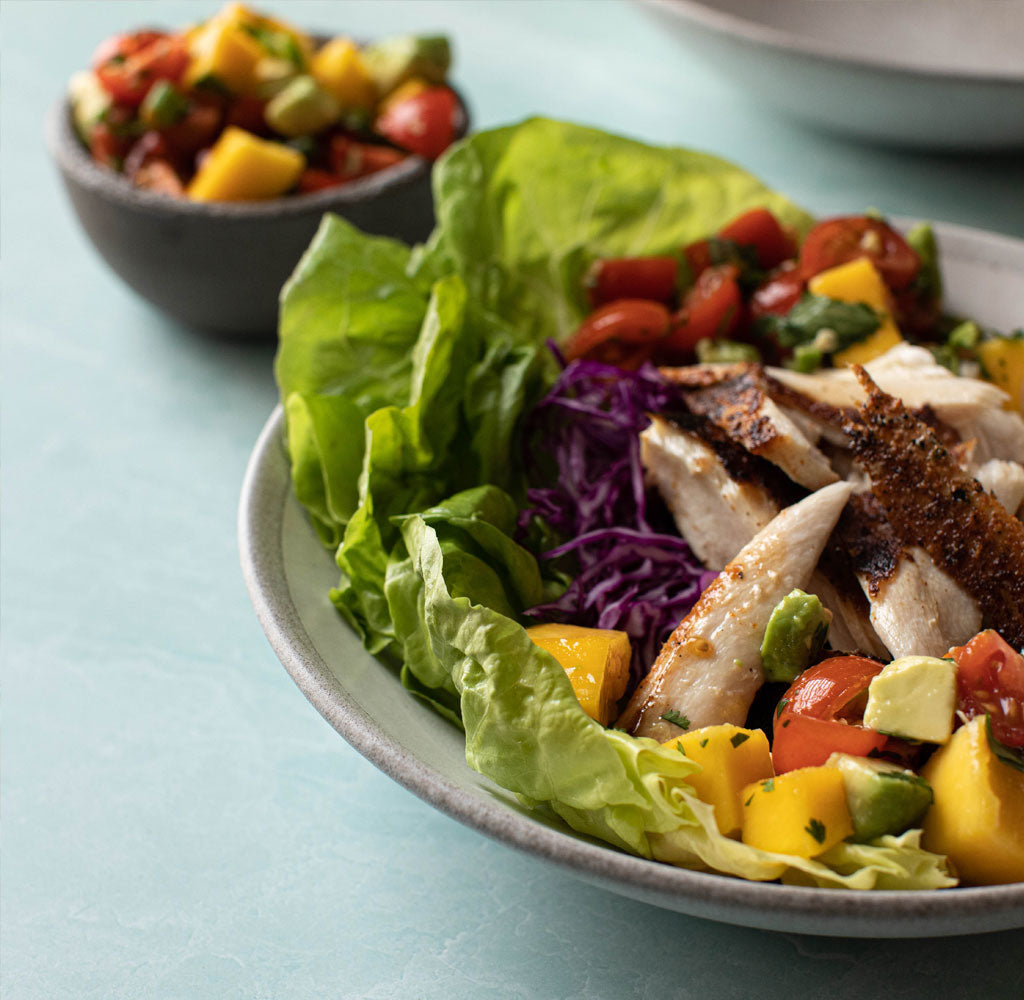 Mahi Mahi Fish Taco Salad with Mango Salsa