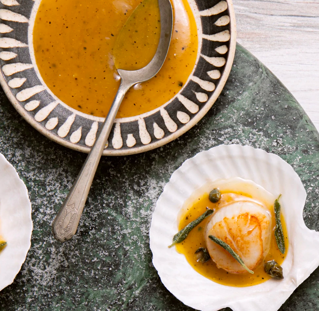 Scallops with Sparkling Wine Sage Butter