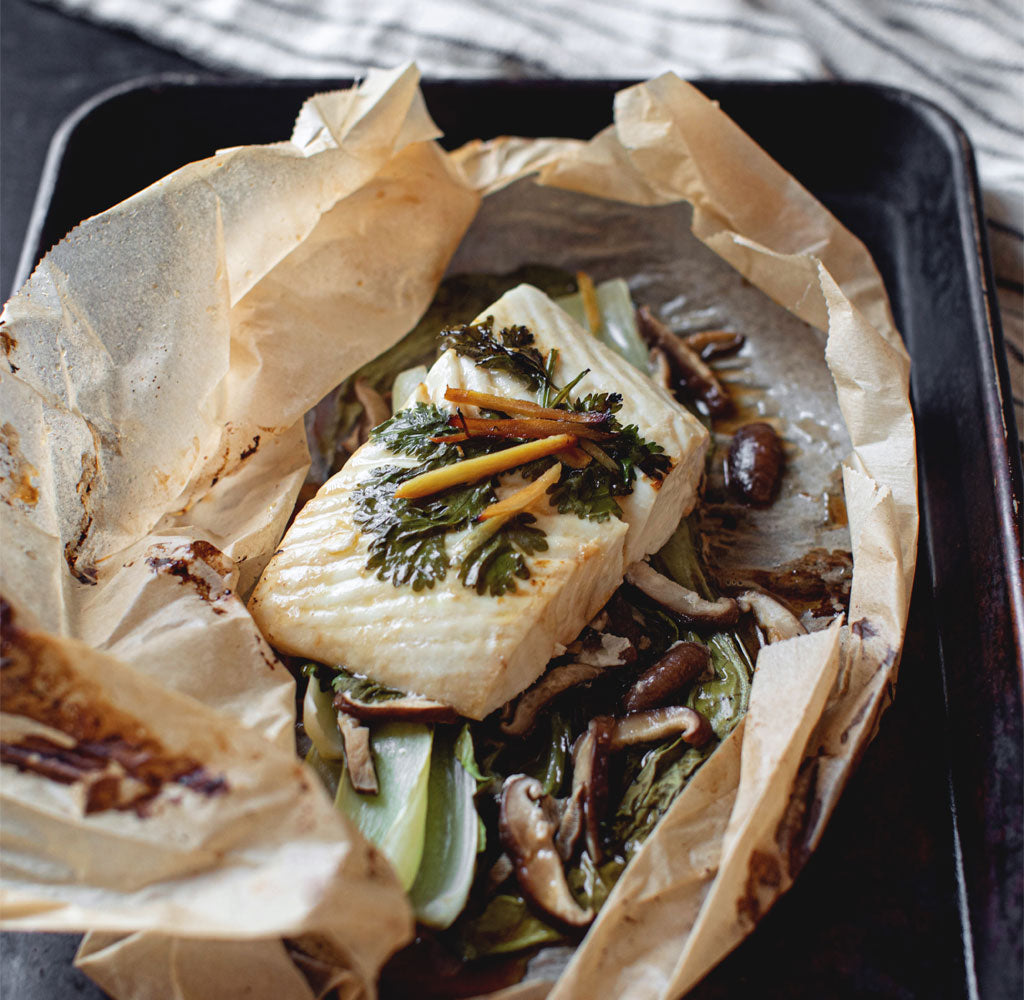 Asian Halibut en Papillote “Parchment Paper”
