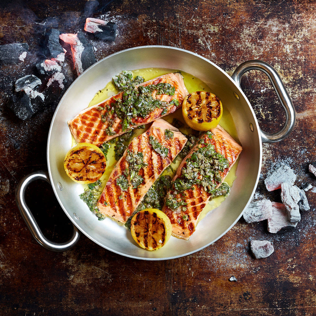 Simple Grilled Skin-On Salmon