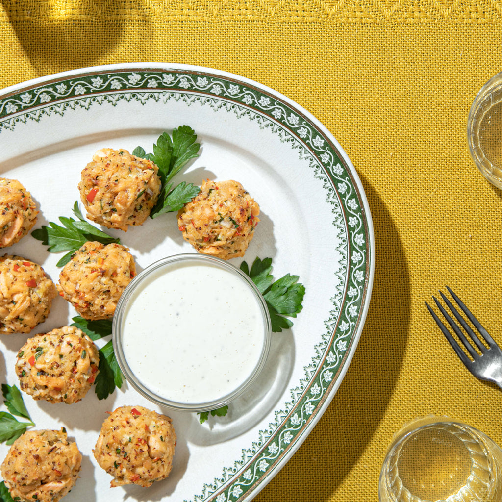Mini Salmon Cakes with Lemon Aioli